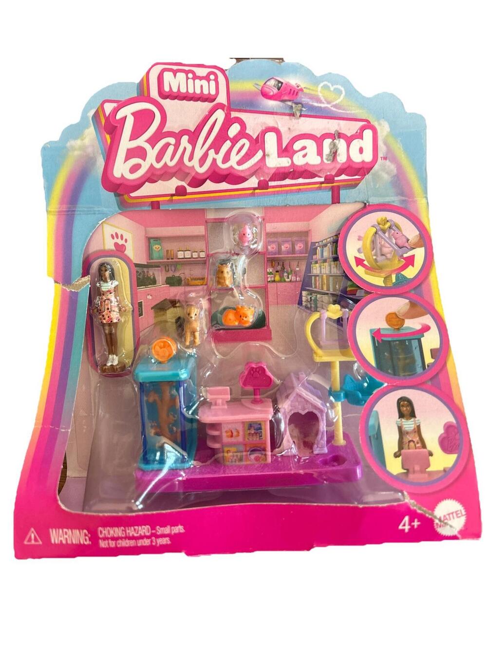 Barbie Mini BarbieLand Collectible Pet Boutique Playset With 1.5-Inch Doll, Pet